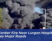 oil tanker fire near lurgan hospital closes major roads TQuq