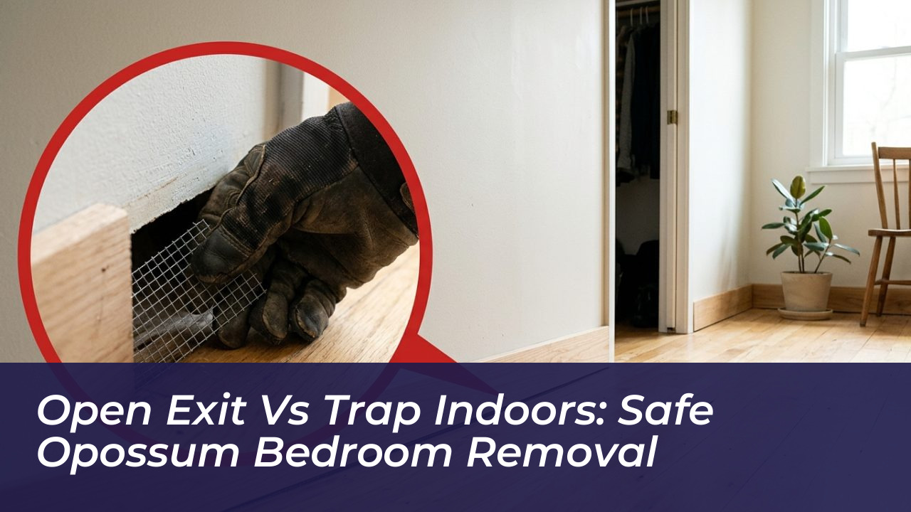 open exit vs trap indoors safe opossum bedroom removal 11mM