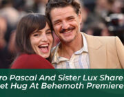 pedro pascal and sister lux share sweet hug at behemoth premiere 5z7S