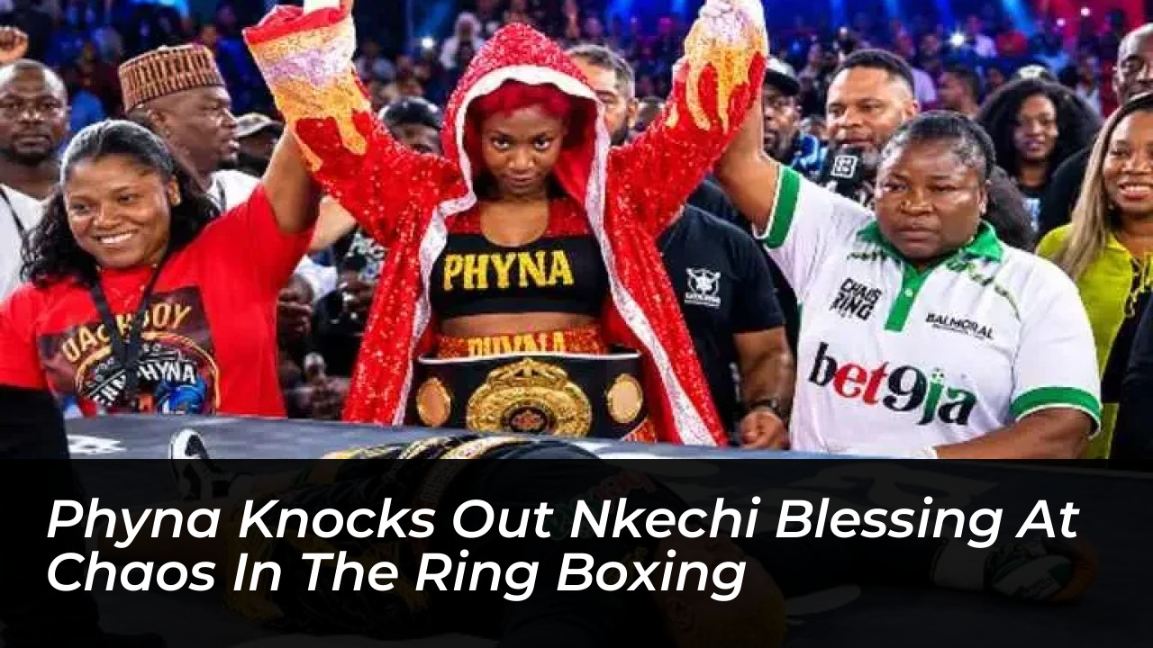 phyna knocks out nkechi blessing at chaos in the ring boxing D1L9
