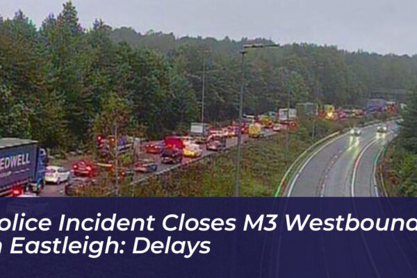 police incident closes m3 westbound in eastleigh delays Z6mo