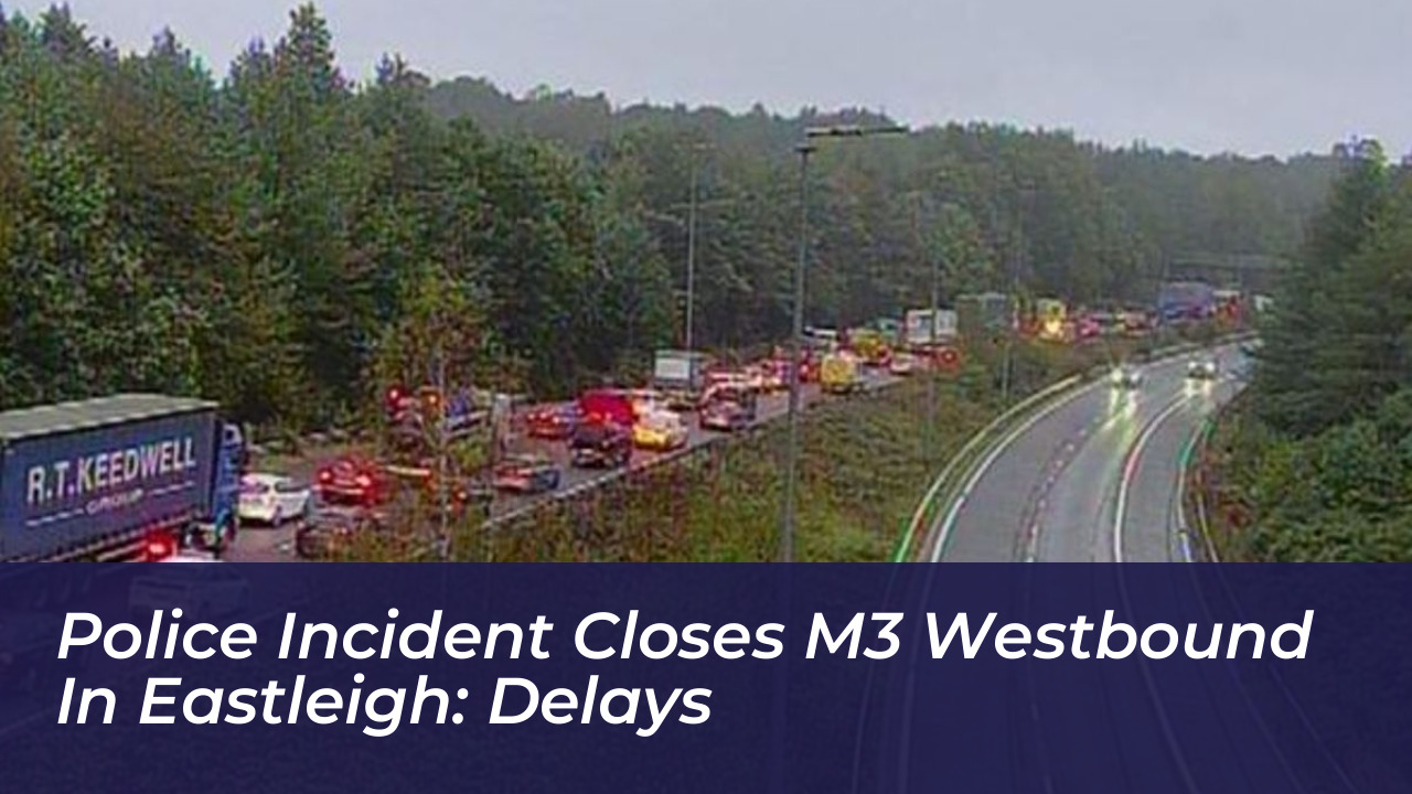police incident closes m3 westbound in eastleigh delays Z6mo
