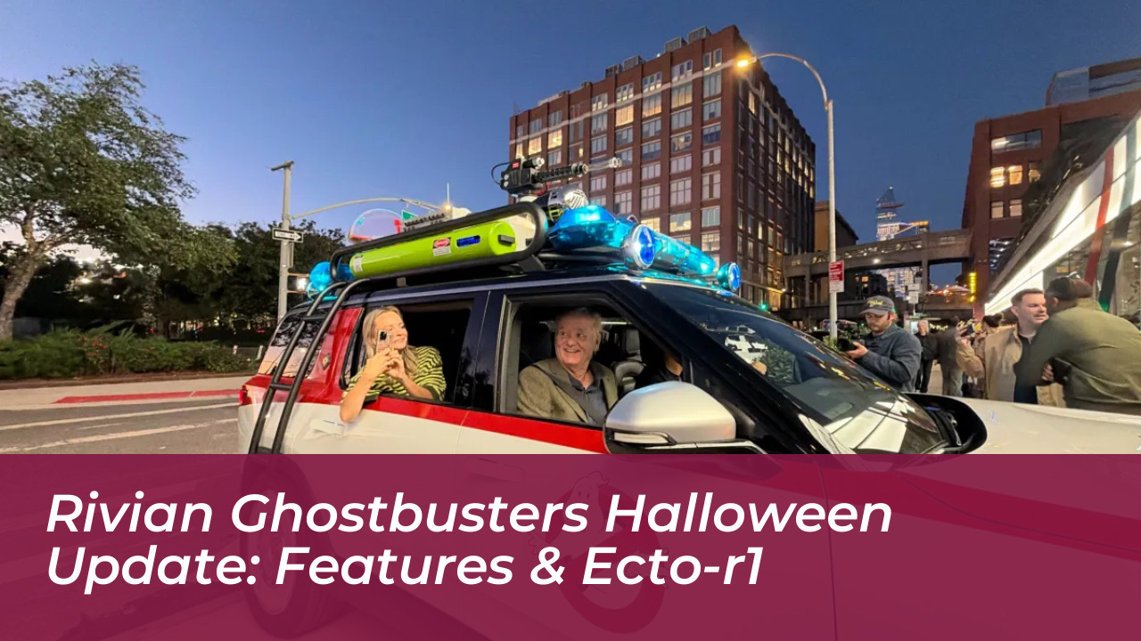 rivian ghostbusters halloween update features ecto r1 oHmY