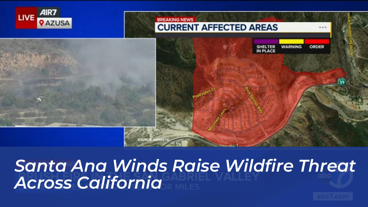 santa ana winds raise wildfire threat across california FgtY