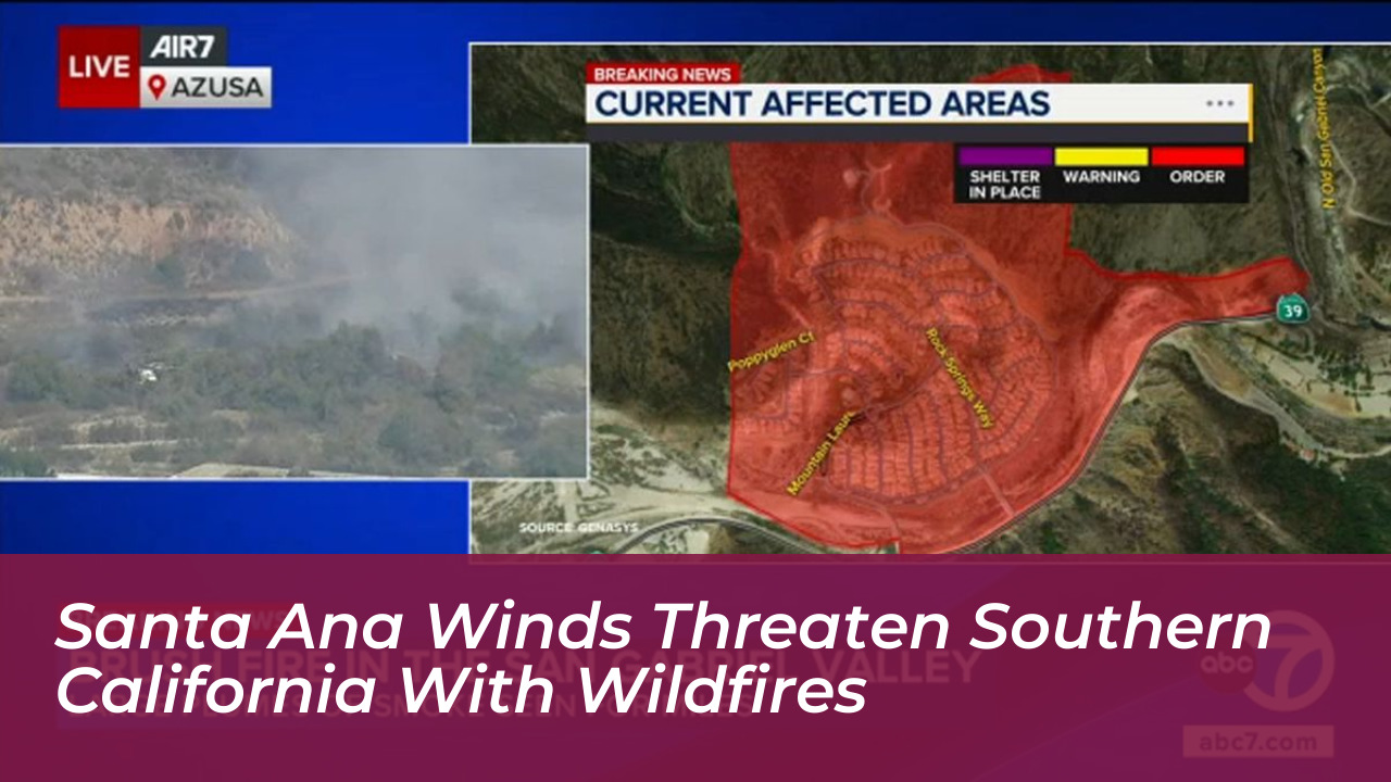 santa ana winds threaten southern california with wildfires