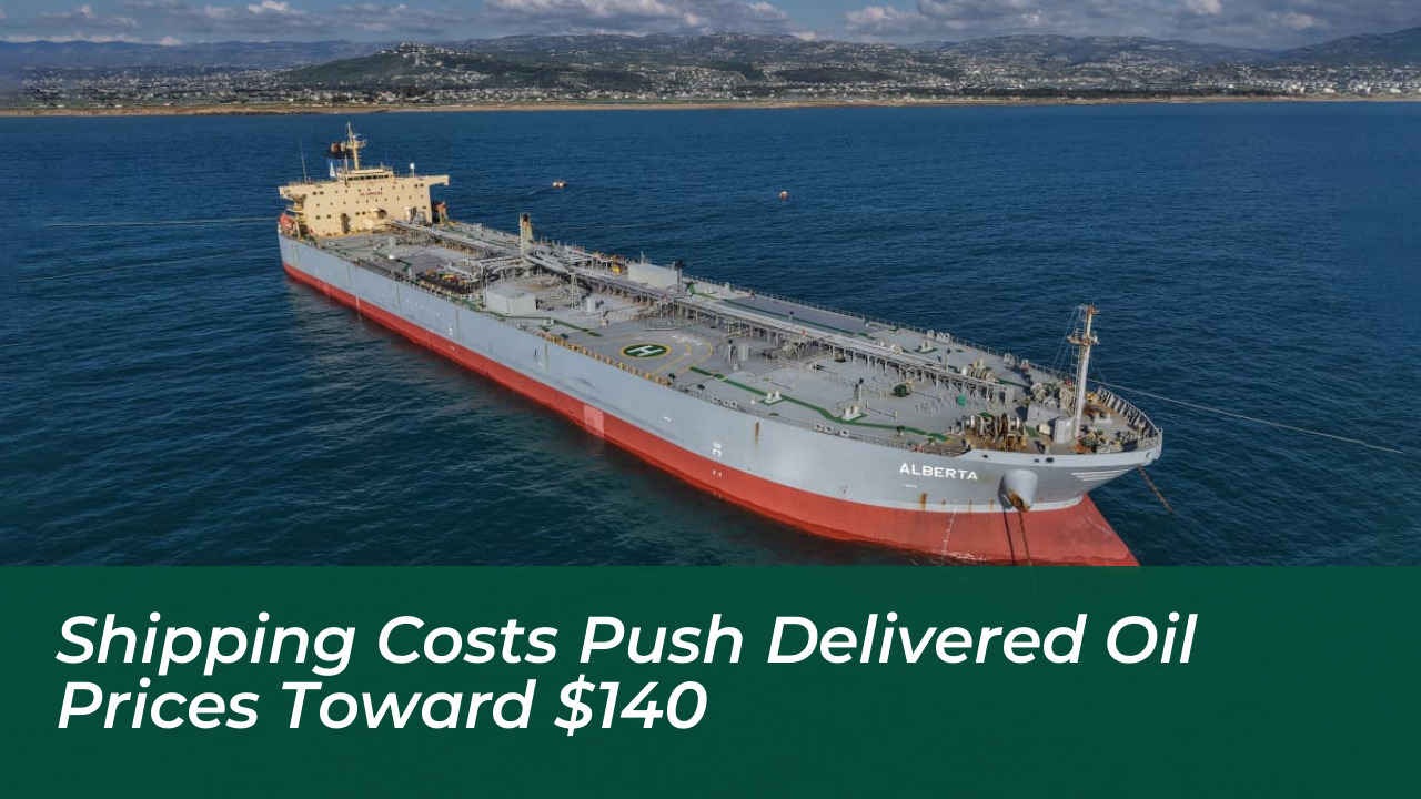 shipping costs push delivered oil prices toward 140 9yiZ