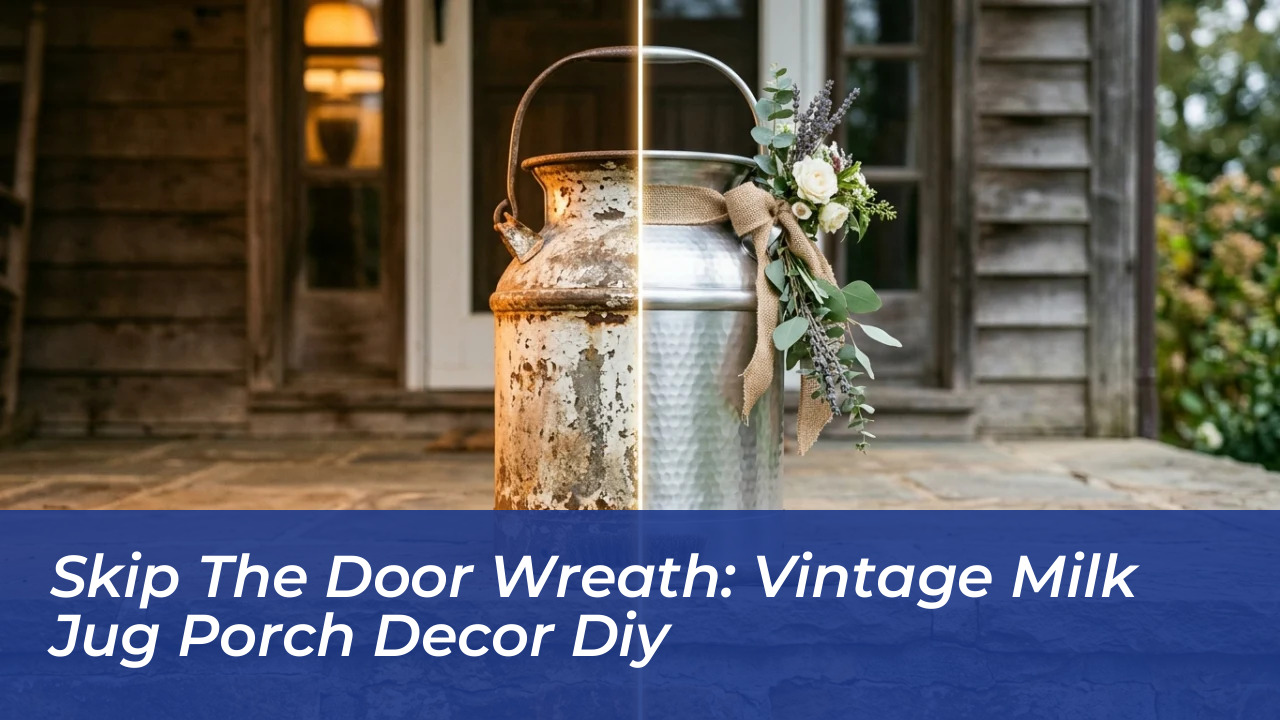 skip the door wreath vintage milk jug porch decor diy Xb7G