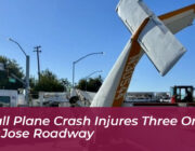 small plane crash injures three on san jose roadway z39T