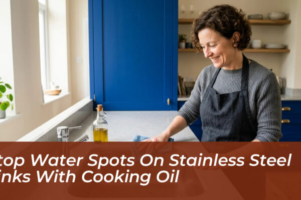 stop water spots on stainless steel sinks with cooking oil BMgK