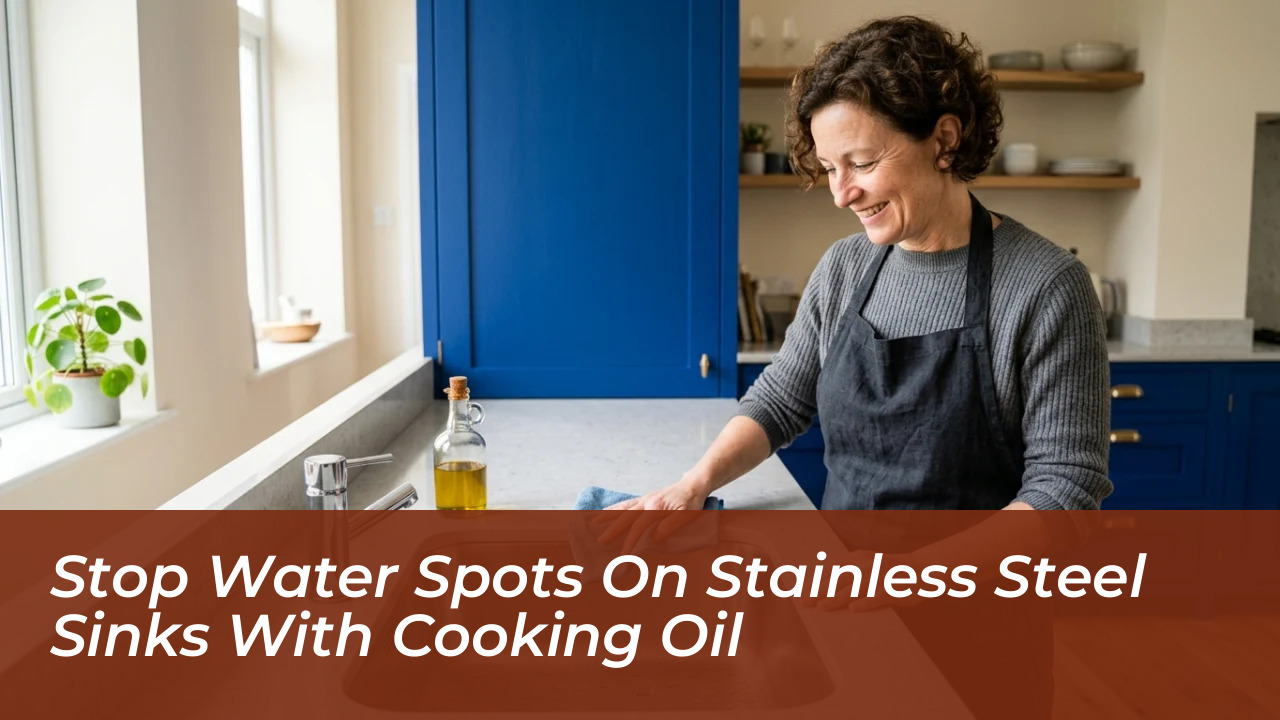 stop water spots on stainless steel sinks with cooking oil BMgK