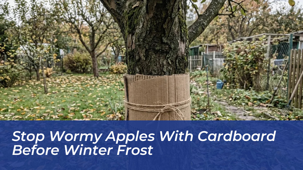 stop wormy apples with cardboard before winter frost dOCM