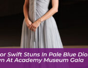 taylor swift stuns in pale blue dior gown at academy museum gala Qa6y