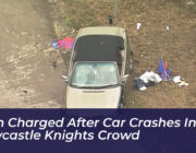 teen charged after car crashes into newcastle knights crowd cqVm
