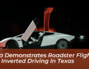 tesla demonstrates roadster flight and inverted driving in texas S9mR