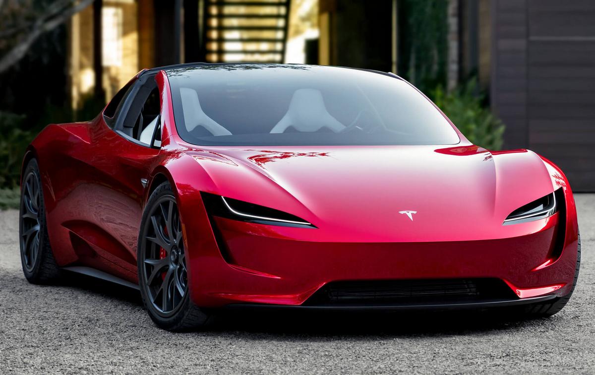 Tesla Unveils Roadster With Rocket Thrusters and Flight Tech 4 Tesla Roadster Electric Supercar Rocket Thrusters Exhibition