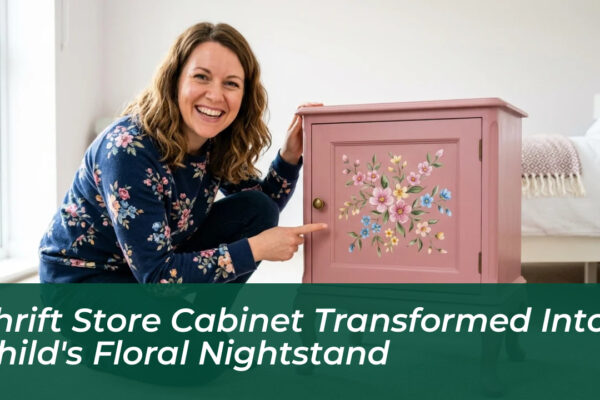 thrift store cabinet transformed into childs floral nightstand MtrZ