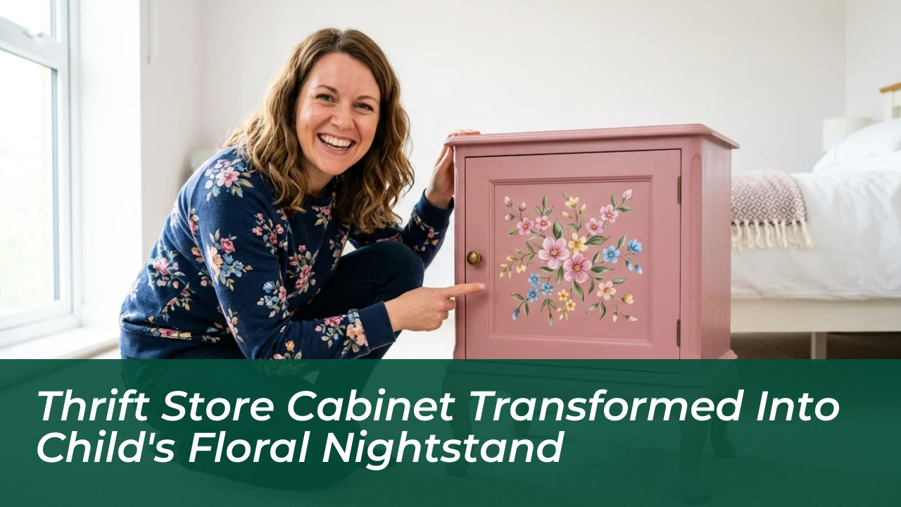 thrift store cabinet transformed into childs floral nightstand MtrZ