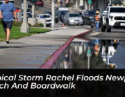 tropical storm rachel floods newport beach and boardwalk aFBl