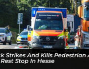 truck strikes and kills pedestrian at a66 rest stop in hesse pPG2