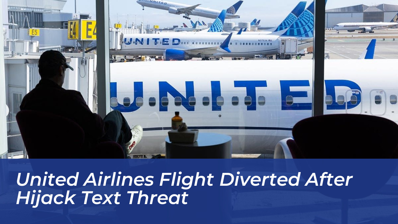 united airlines flight diverted after hijack text threat cei2