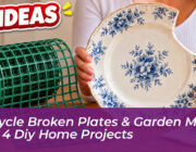 upcycle broken plates garden mesh into 4 diy home projects 3Ay5