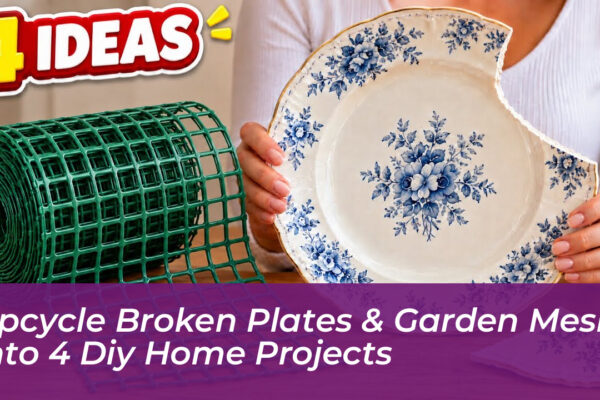 upcycle broken plates garden mesh into 4 diy home projects 3Ay5