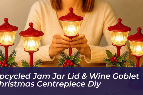 upcycled jam jar lid wine goblet christmas centrepiece diy Zkl4