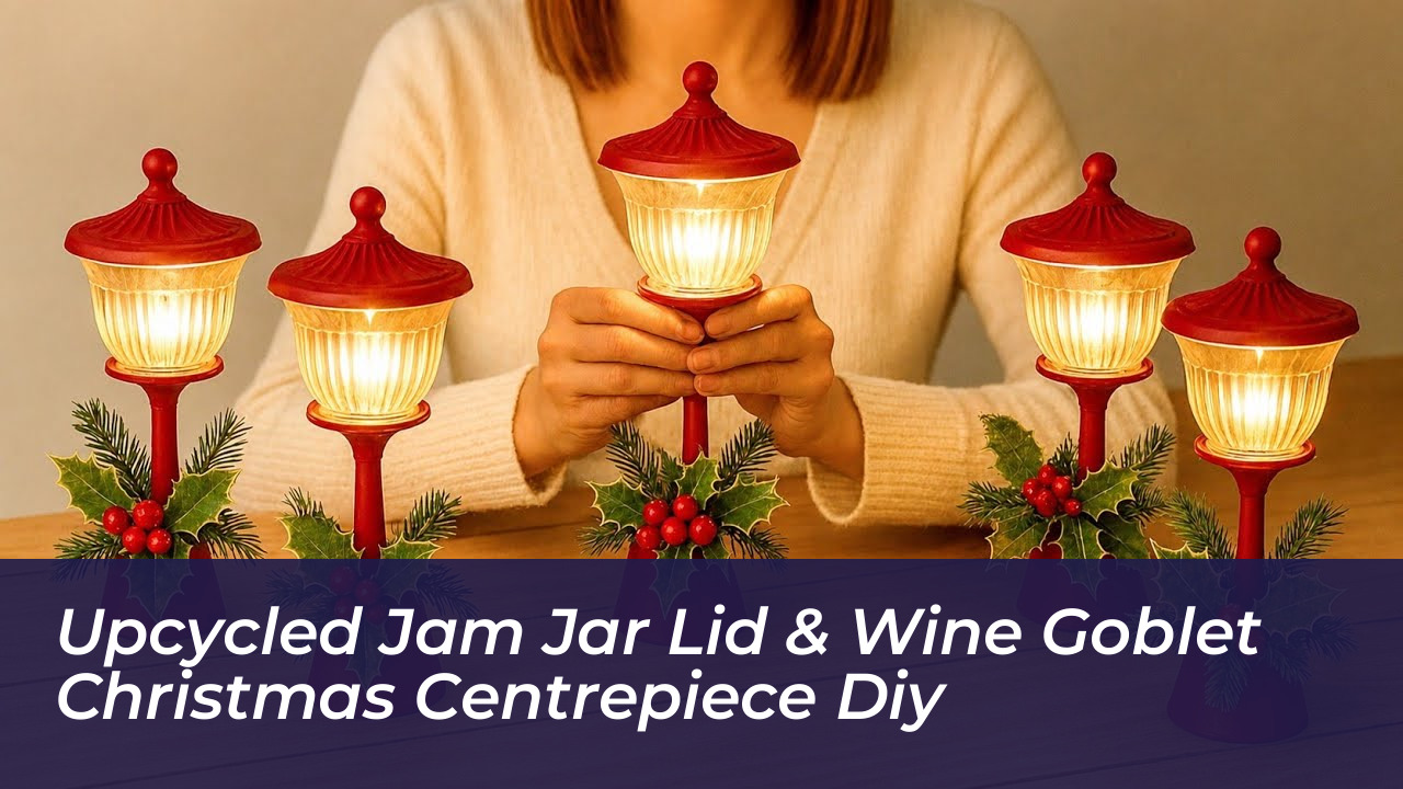 upcycled jam jar lid wine goblet christmas centrepiece diy Zkl4