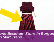victoria beckham stuns in burgundy satin skirt trend dloU