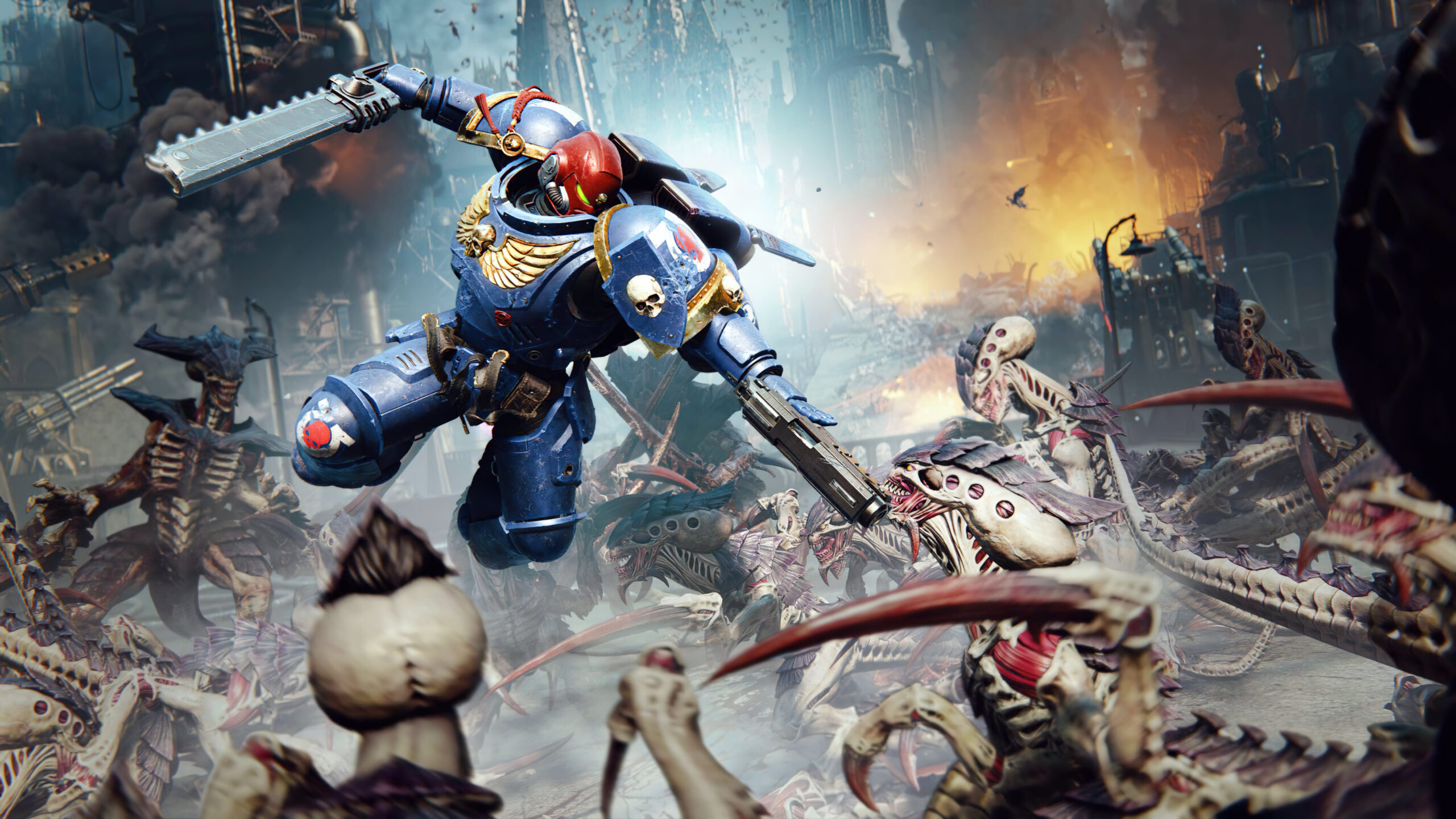 Claim Free Warhammer Space Marine 2 Desk Mat for Warhammer Day 4 Warhammer 40000 Space Marine 2 Lieutenant Titus Gaming Desk Mat