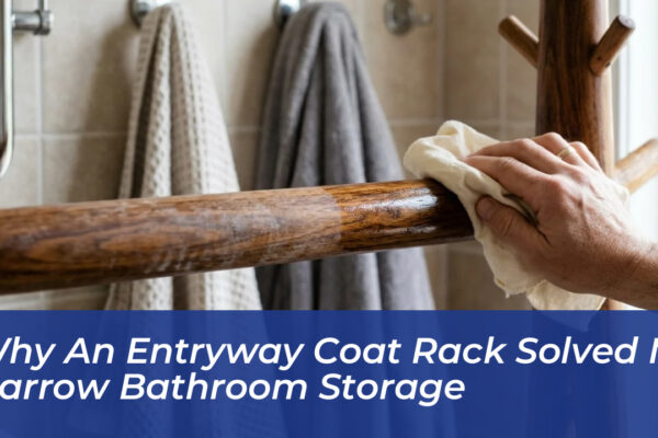 why an entryway coat rack solved my narrow bathroom storage 0rA0