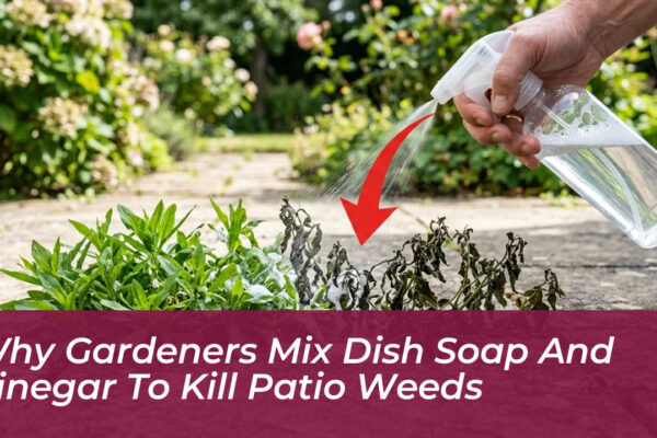 why gardeners mix dish soap and vinegar to kill patio weeds XYQq