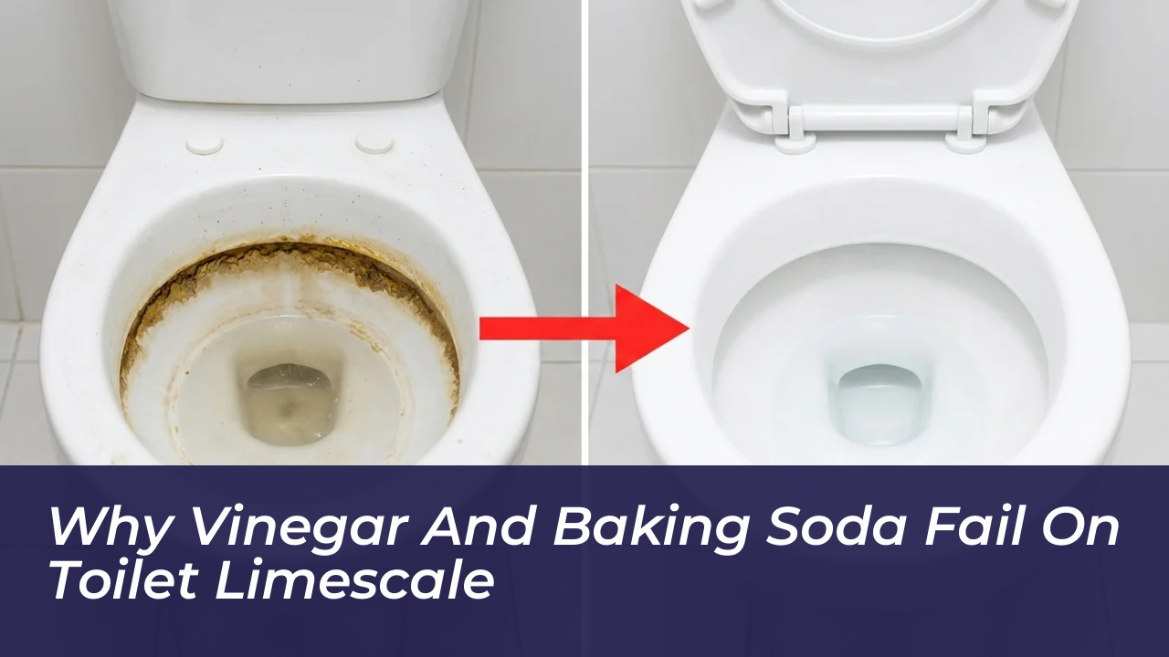 why vinegar and baking soda fail on toilet limescale X3Jr