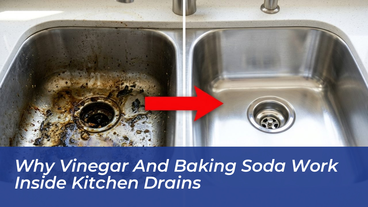 why vinegar and baking soda work inside kitchen drains ikNK