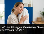 why white vinegar banishes smelly towel odours faster VrOK