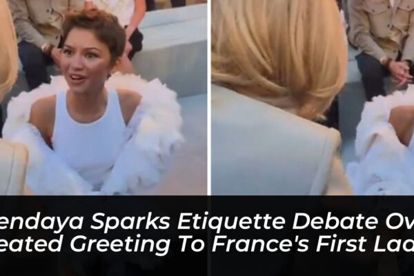 zendaya sparks etiquette debate over seated greeting to frances first lady VQGx